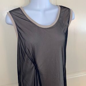 Vera Wang layered sheer tank cream and black